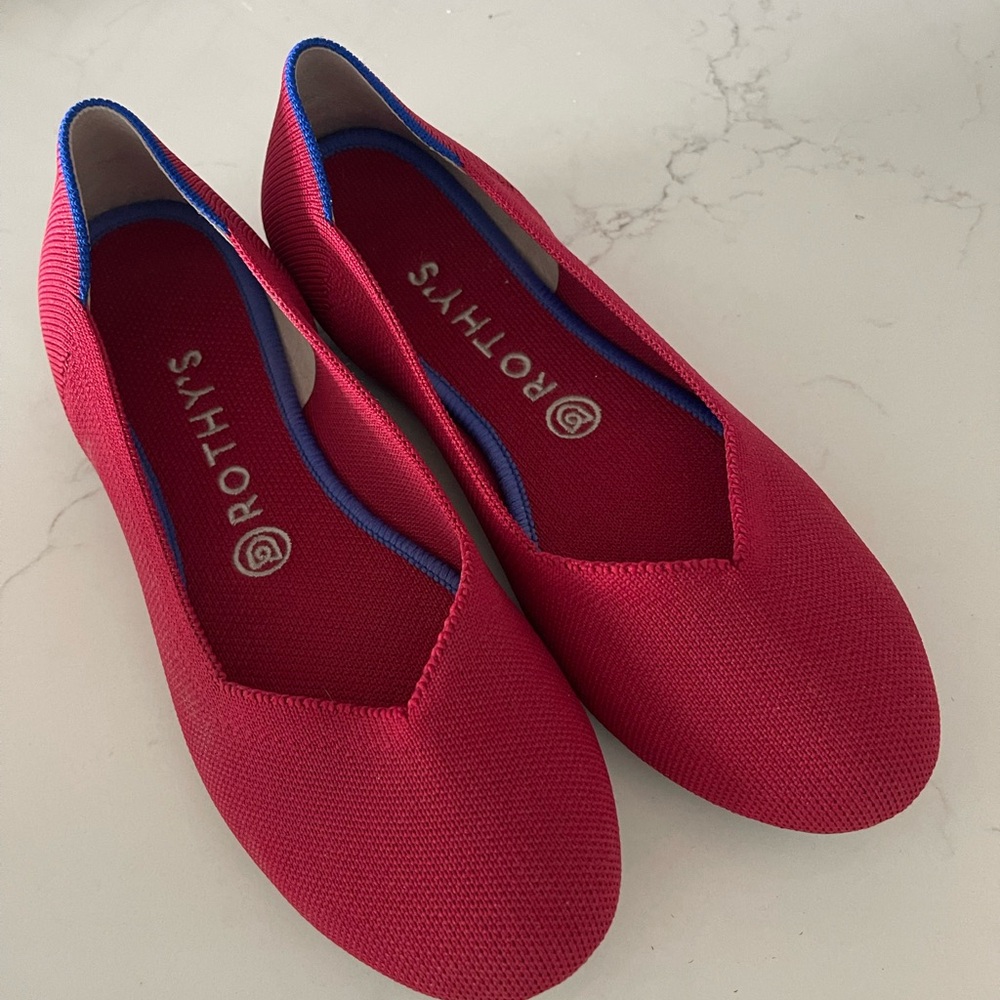 Rothy's Women's Scarlet and Blue Flats